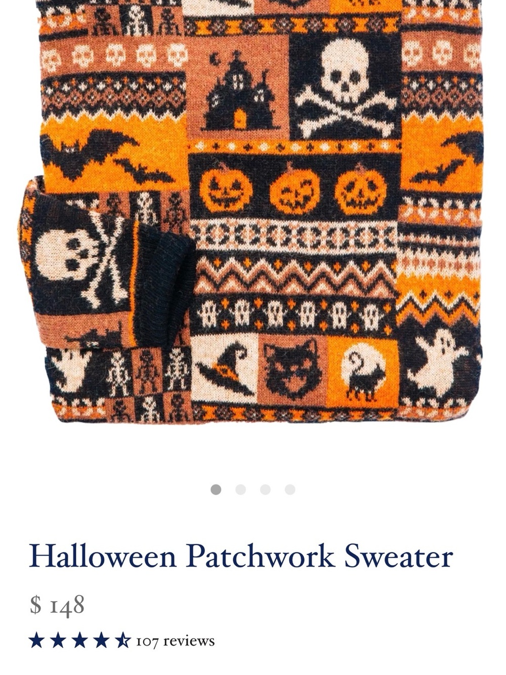 Kiel James Patrick Halloween Crewneck Sweater in Brown & Orange - Picture 7 of 8